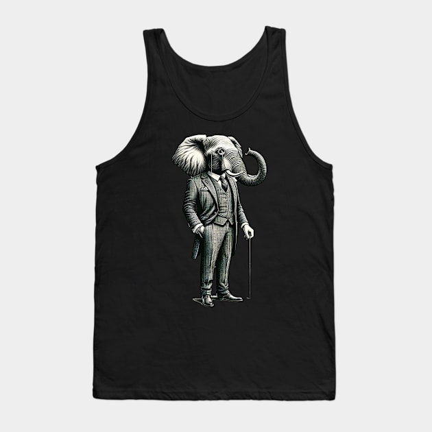 Dapper Elephant Wearing A Three-Piece Suit Tank Top by Merchweaver